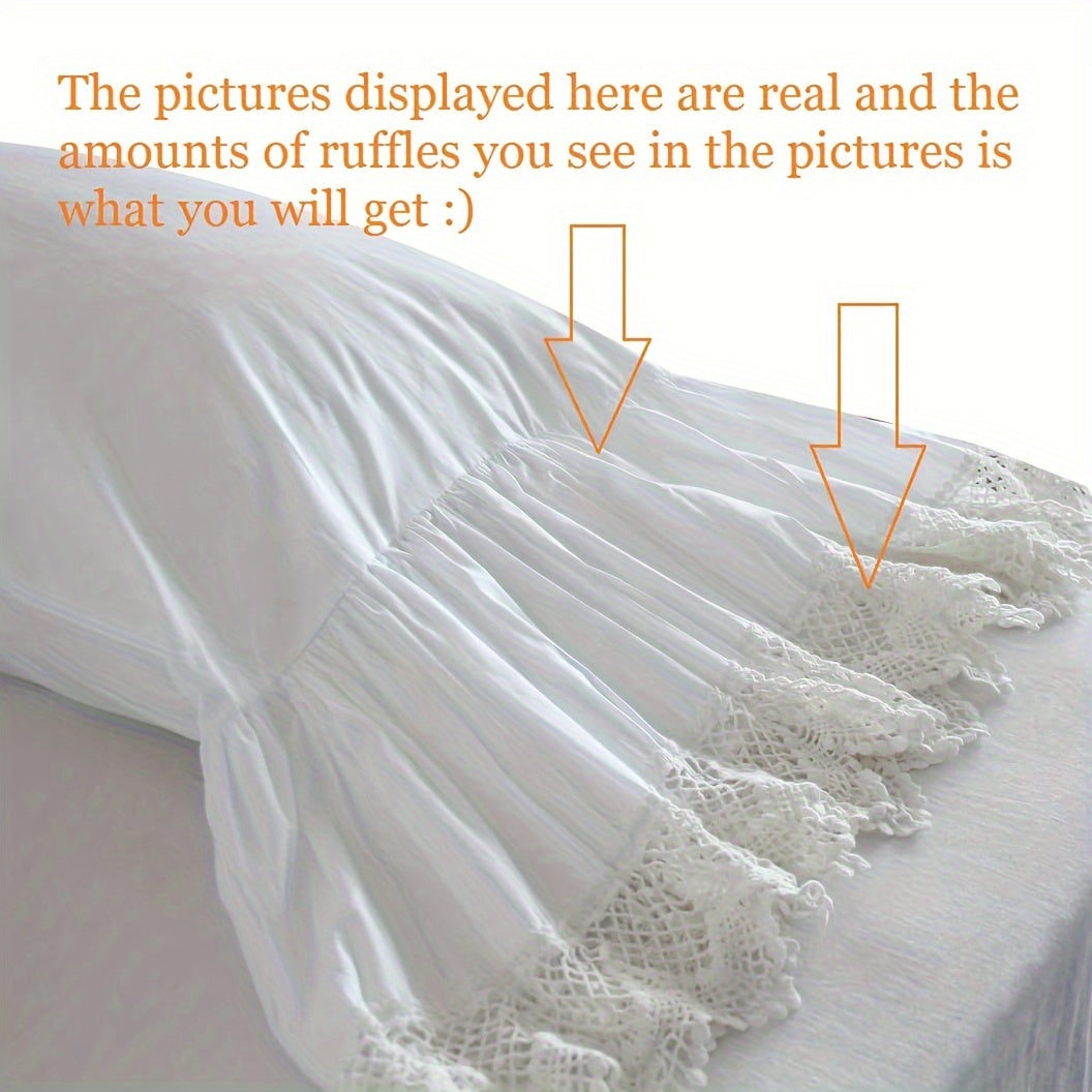 White Pillowcases Vintage Farmhouse Crochet Pillow Cover Shams Set Of 2