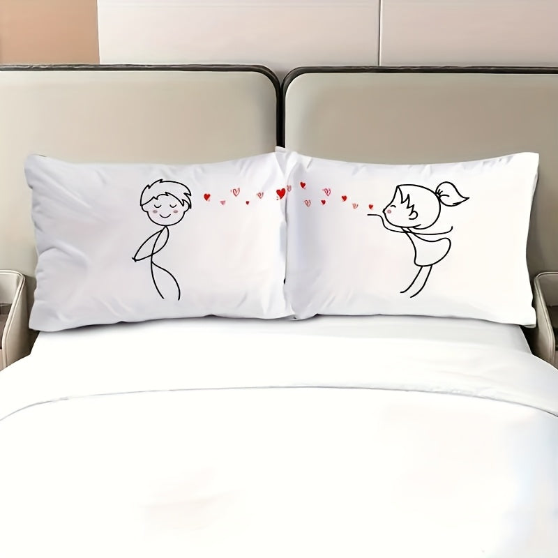 2pcs Ties Us Together Couple Pillowcases-Gifts for Him, Boyfriend, Husband, Anniversary, Christmas, Engagement, Gifts for Knitters, Halloween, Valentine Pillow Cover Romantic Home Decor