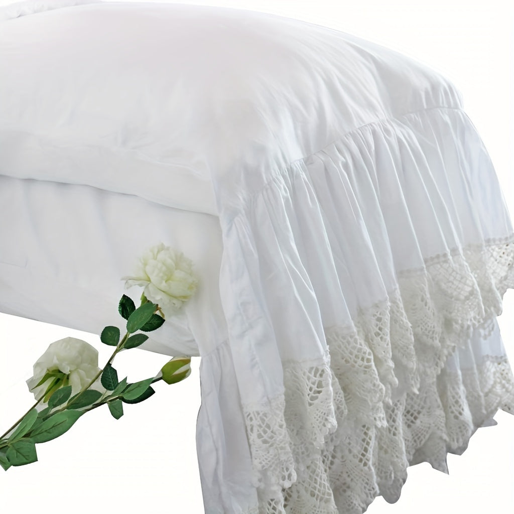 White Pillowcases Vintage Farmhouse Crochet Pillow Cover Shams Set Of 2