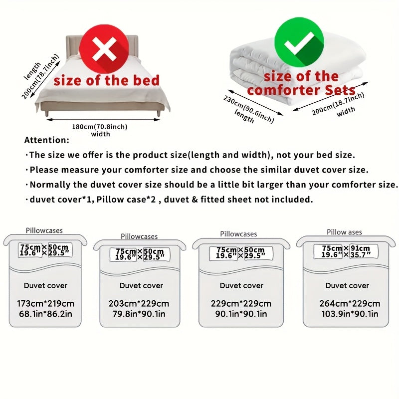 3pcs Comfortable King And Queen Theme Bedding Set, Soft High-Definition Digital Print, Cozy Romantic Black And Red Color, Perfect Gift, All-Season Use! Machine Washable (1 Duvet Cover + 2 Pillowcases, No Filling)
