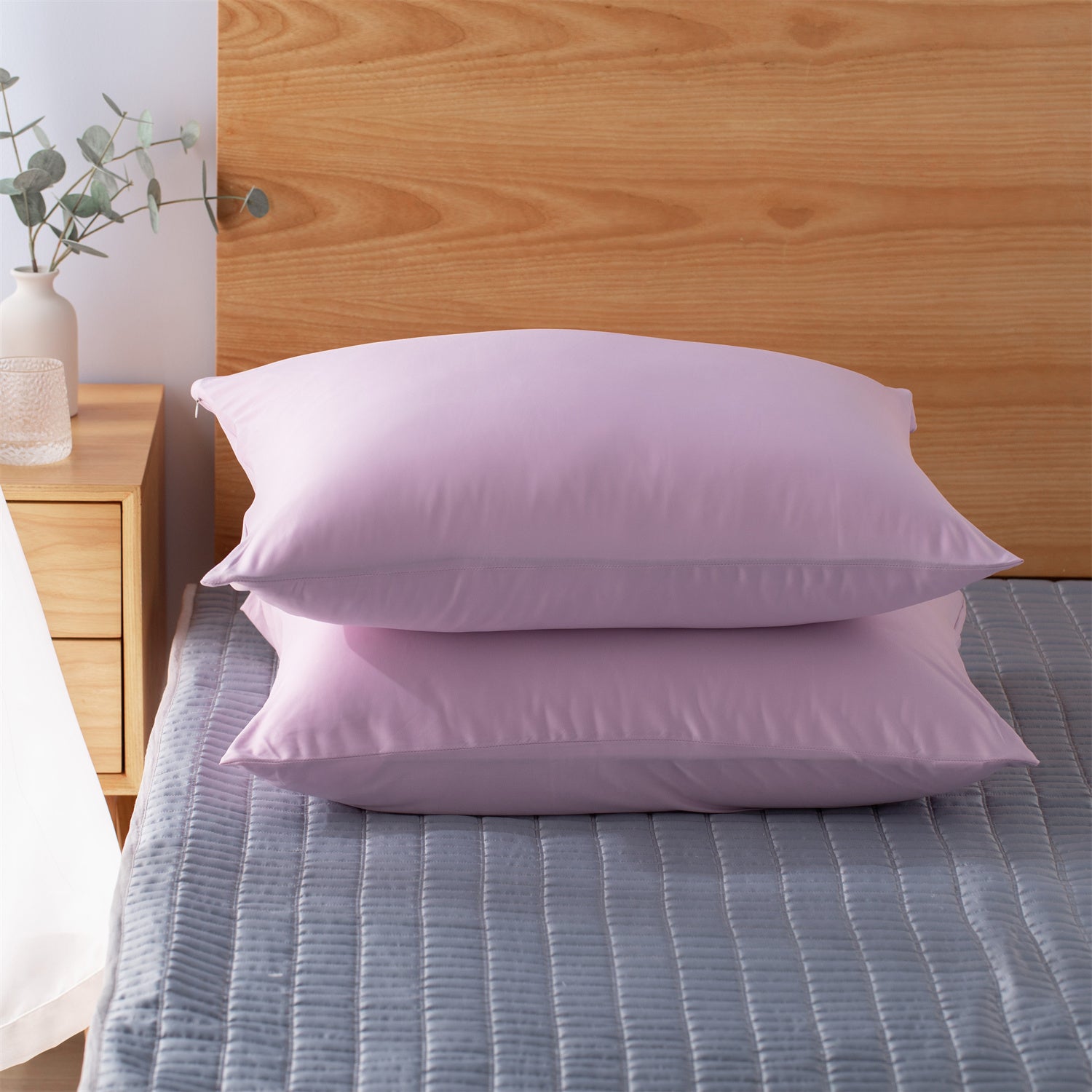 2pcs Cooling Pillowcase Set - Ultra-Soft, Moisture-Wicking & Hypoallergenic for Hair Pillow Covers - Hidden Zipper Closure Design - Ideal for Hot Sleepers in Summer Nights for Home, Guest Room, RV, Camper, Cabin, Travel and College Dorm Bedroom Decor and