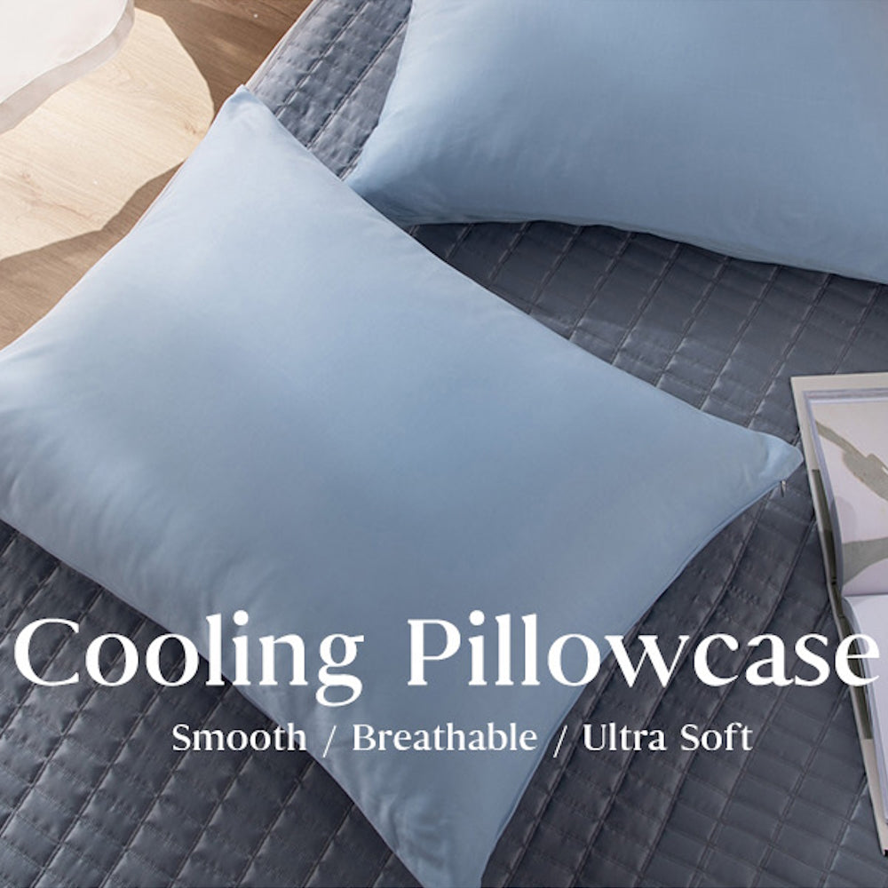 2pcs Cooling Pillowcase Set - Ultra-Soft, Moisture-Wicking & Hypoallergenic for Hair Pillow Covers - Hidden Zipper Closure Design - Ideal for Hot Sleepers in Summer Nights for Home, Guest Room, RV, Camper, Cabin, Travel and College Dorm Bedroom Decor and