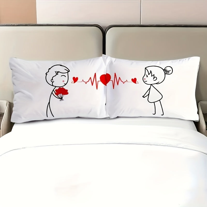 2pcs Ties Us Together Couple Pillowcases-Gifts for Him, Boyfriend, Husband, Anniversary, Christmas, Engagement, Gifts for Knitters, Halloween, Valentine Pillow Cover Romantic Home Decor
