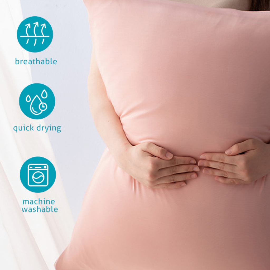2pcs Cooling Pillowcase Set - Ultra-Soft, Moisture-Wicking & Hypoallergenic for Hair Pillow Covers - Hidden Zipper Closure Design - Ideal for Hot Sleepers in Summer Nights for Home, Guest Room, RV, Camper, Cabin, Travel and College Dorm Bedroom Decor and
