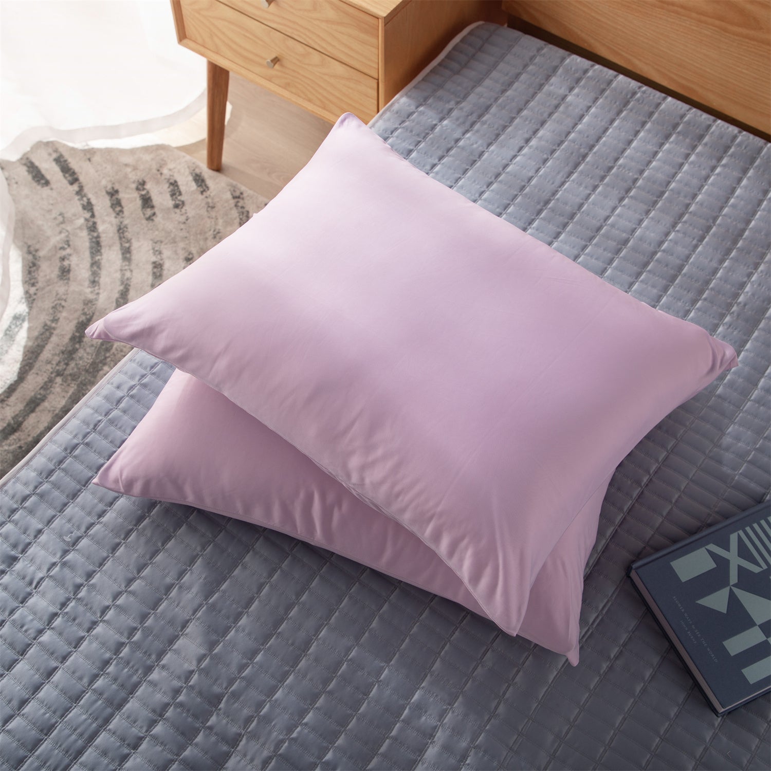 2pcs Cooling Pillowcase Set - Ultra-Soft, Moisture-Wicking & Hypoallergenic for Hair Pillow Covers - Hidden Zipper Closure Design - Ideal for Hot Sleepers in Summer Nights for Home, Guest Room, RV, Camper, Cabin, Travel and College Dorm Bedroom Decor and