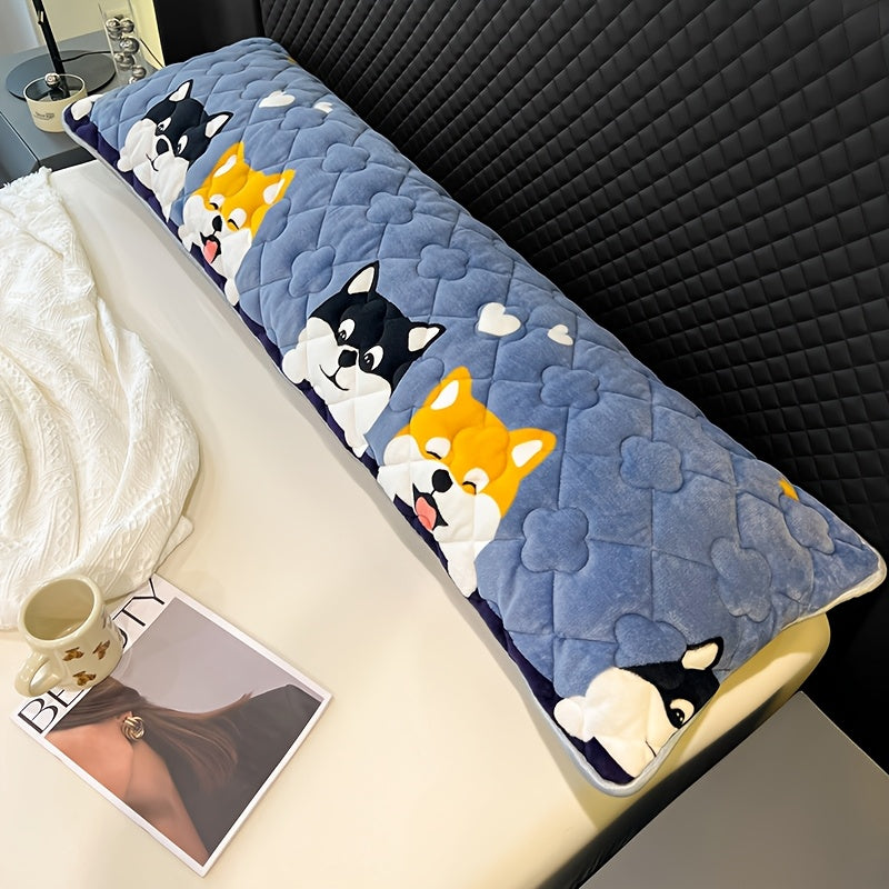 1pc Milk Velvet Fleece Pillowcase, Large Size, Skin-Friendly, Double Pillowcase for Couples, Winter Thickened, 1, 78.74inch/1, 196.85inch/1, 314.96inch, Machine Washable, Polyester 100, No Print, Fabric, 350-400gsm, with Pillow Insert Not Included