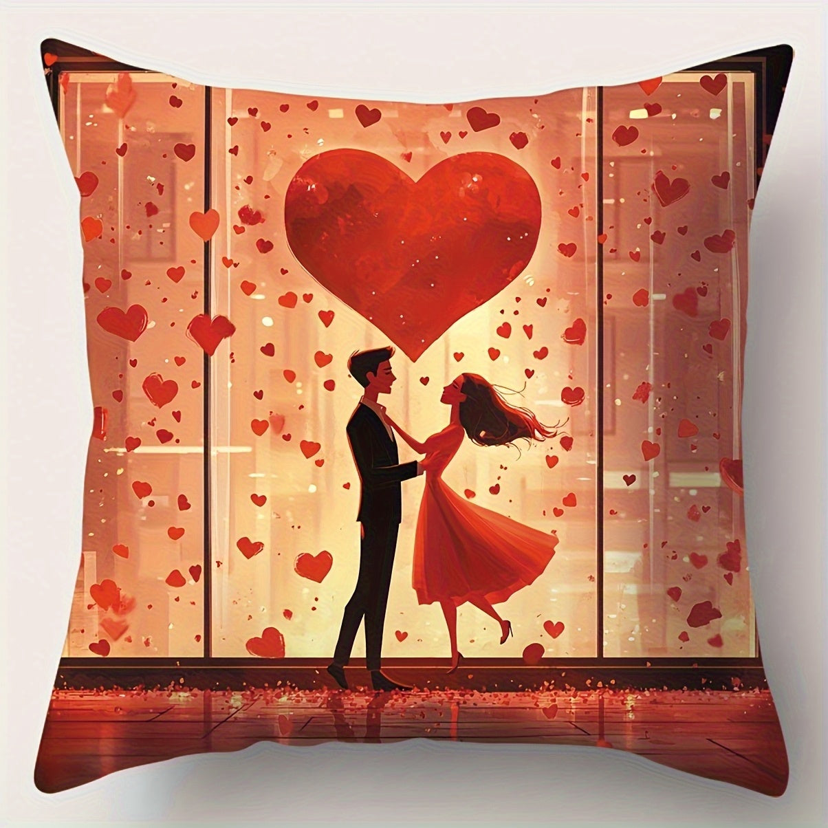 4pcs Couple Love Pillow Covers, Single-Sided Print, 2D Printed Pillowcases, Soft Short Plush, Multiple Sizes, Machine Washable for Outdoor/Indoor Decor, Bedroom, Living Room, Sofa and Bed Decoration, Suitable for Daily Use/V-Day/Mother'S Day/Independence