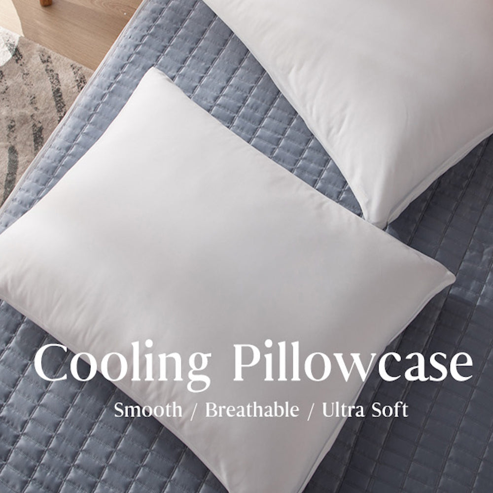 2pcs Cooling Pillowcase Set - Ultra-Soft, Moisture-Wicking & Hypoallergenic for Hair Pillow Covers - Hidden Zipper Closure Design - Ideal for Hot Sleepers in Summer Nights for Home, Guest Room, RV, Camper, Cabin, Travel and College Dorm Bedroom Decor and