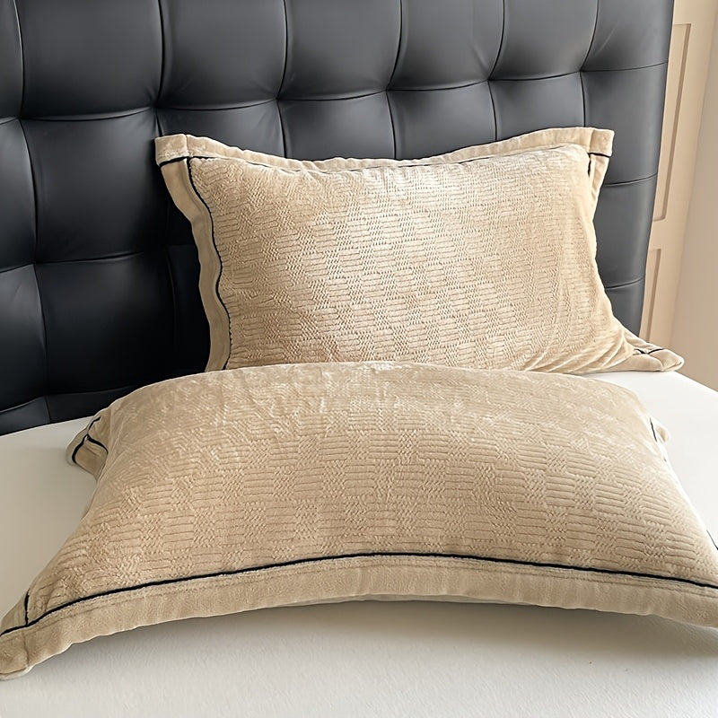2pcs of milk velvet pillowcases, new simple and fashionable adult pillow set, soft and delicate touch, comfortable and breathable, suitable for home, office, outdoor, air-conditioned room, car, sofa pillow cover, machine washable, multiple patterns and