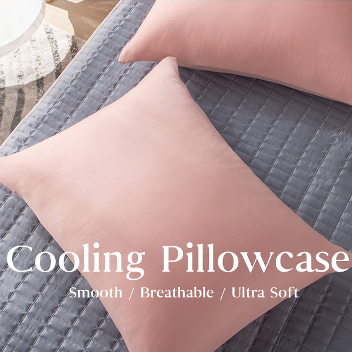 2pcs Cooling Pillowcase Set - Ultra-Soft, Moisture-Wicking & Hypoallergenic for Hair Pillow Covers - Hidden Zipper Closure Design - Ideal for Hot Sleepers in Summer Nights for Home, Guest Room, RV, Camper, Cabin, Travel and College Dorm Bedroom Decor and