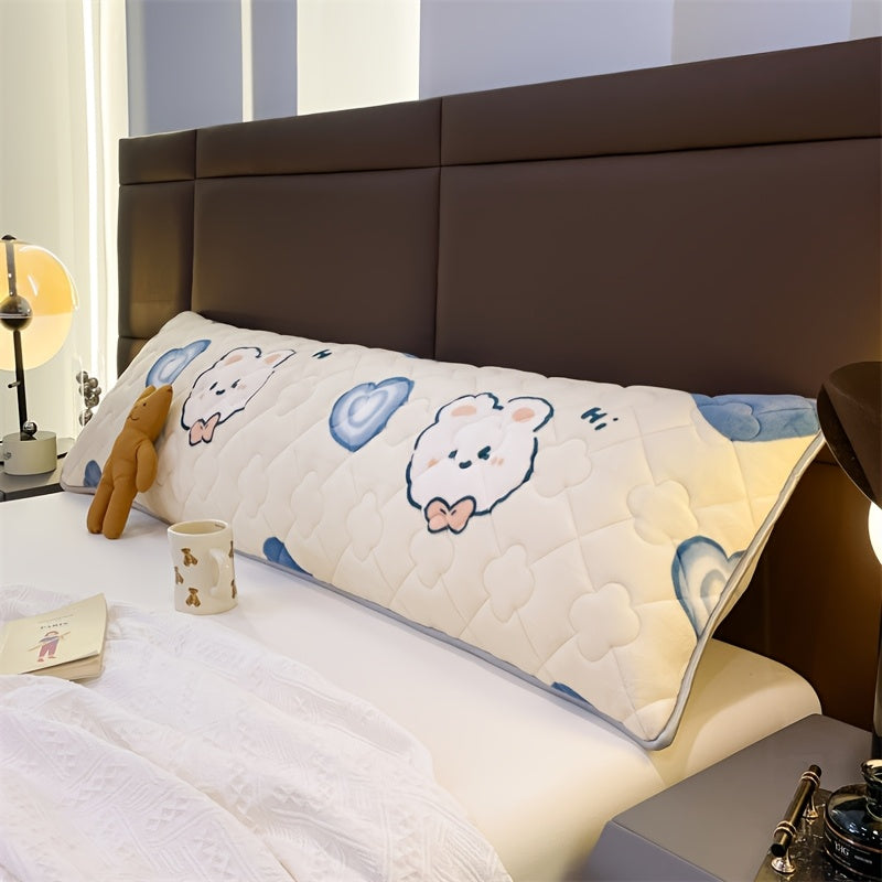 1pc Milk Velvet Fleece Pillowcase, Large Size, Skin-Friendly, Double Pillowcase for Couples, Winter Thickened, 1, 78.74inch/1, 196.85inch/1, 314.96inch, Machine Washable, Polyester 100, No Print, Fabric, 350-400gsm, with Pillow Insert Not Included