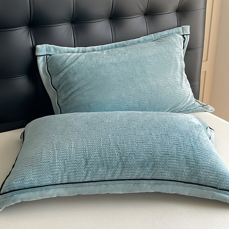 2pcs of milk velvet pillowcases, new simple and fashionable adult pillow set, soft and delicate touch, comfortable and breathable, suitable for home, office, outdoor, air-conditioned room, car, sofa pillow cover, machine washable, multiple patterns and