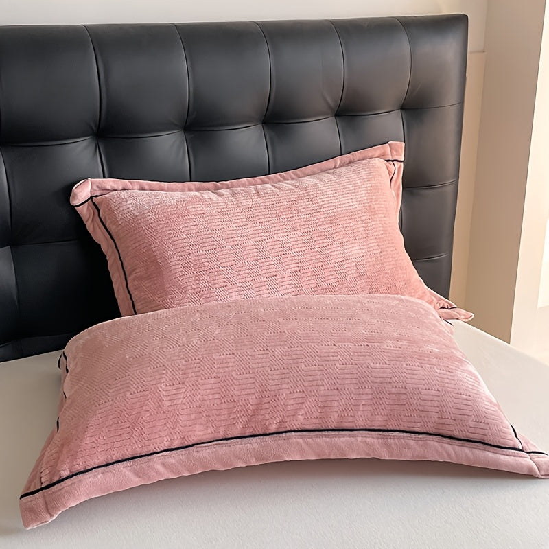 2pcs of milk velvet pillowcases, new simple and fashionable adult pillow set, soft and delicate touch, comfortable and breathable, suitable for home, office, outdoor, air-conditioned room, car, sofa pillow cover, machine washable, multiple patterns and