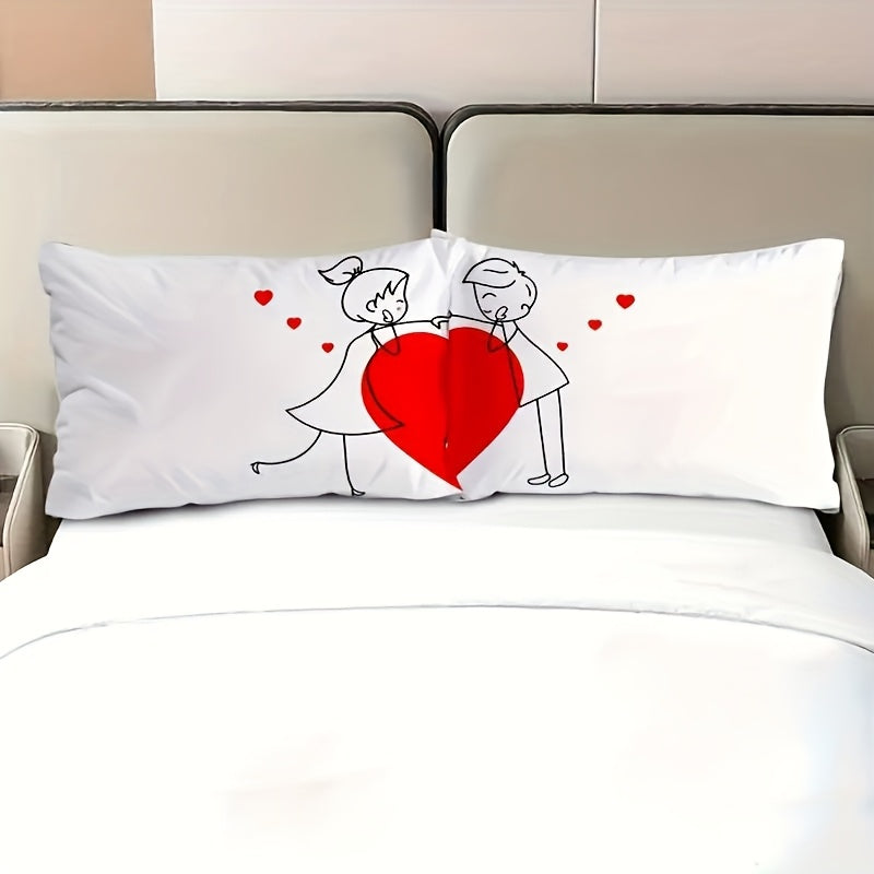 2pcs Ties Us Together Couple Pillowcases-Gifts for Him, Boyfriend, Husband, Anniversary, Christmas, Engagement, Gifts for Knitters, Halloween, Valentine Pillow Cover Romantic Home Decor