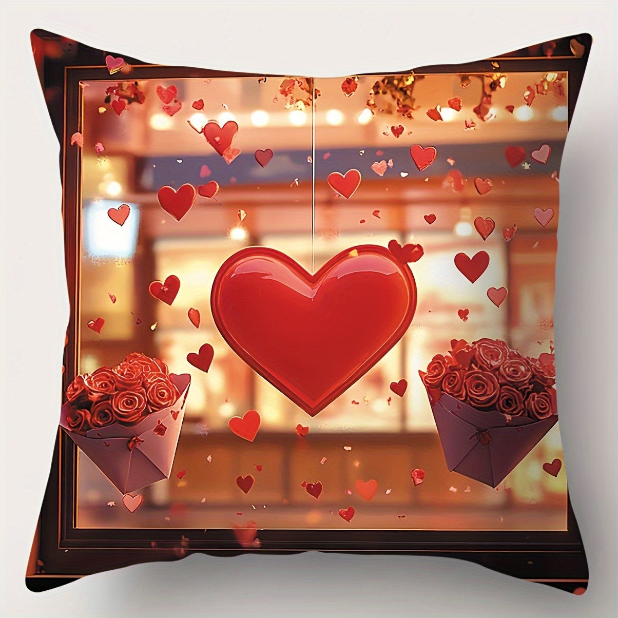 4pcs Couple Love Pillow Covers, Single-Sided Print, 2D Printed Pillowcases, Soft Short Plush, Multiple Sizes, Machine Washable for Outdoor/Indoor Decor, Bedroom, Living Room, Sofa and Bed Decoration, Suitable for Daily Use/V-Day/Mother'S Day/Independence