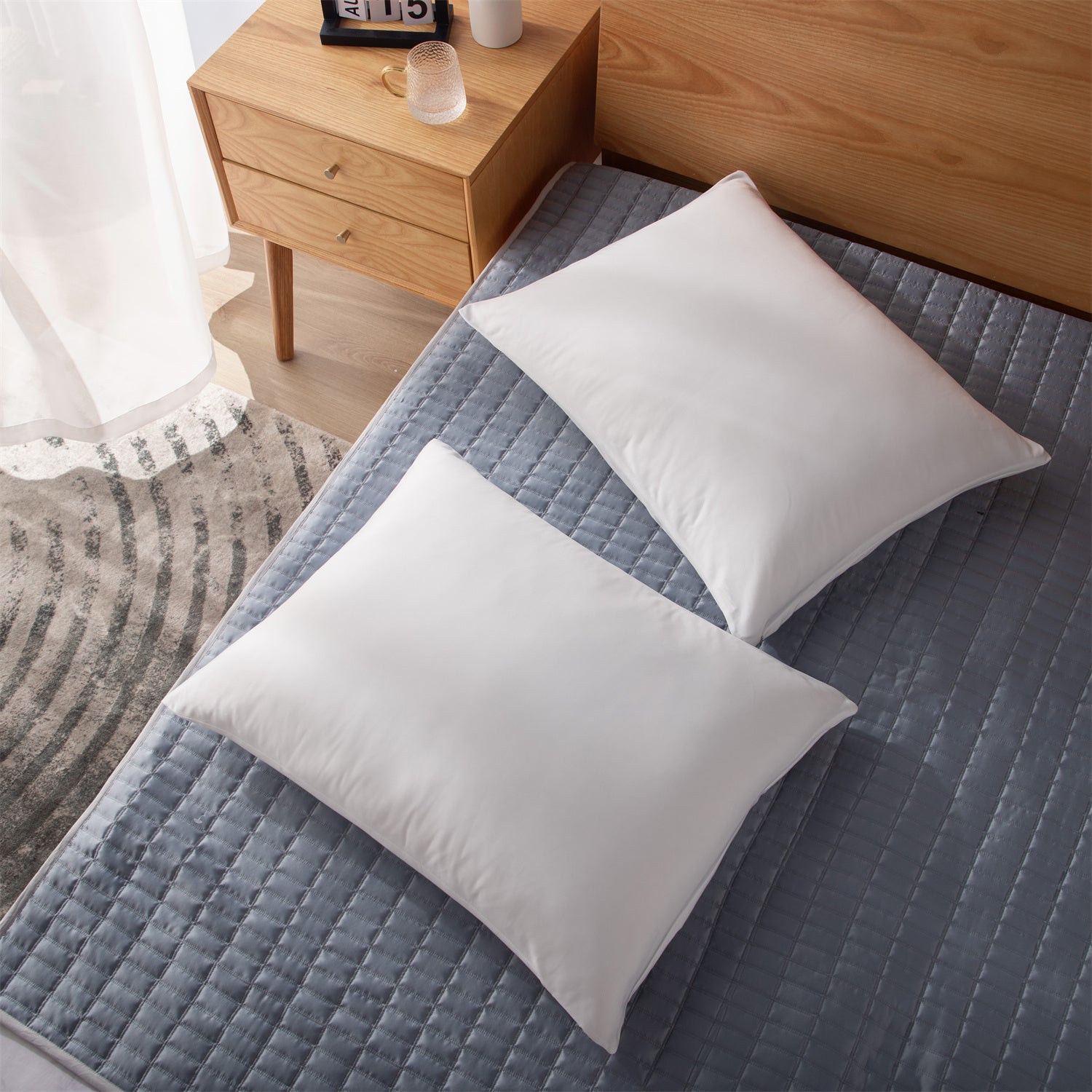 2pcs Cooling Pillowcase Set - Ultra-Soft, Moisture-Wicking & Hypoallergenic for Hair Pillow Covers - Hidden Zipper Closure Design - Ideal for Hot Sleepers in Summer Nights for Home, Guest Room, RV, Camper, Cabin, Travel and College Dorm Bedroom Decor and