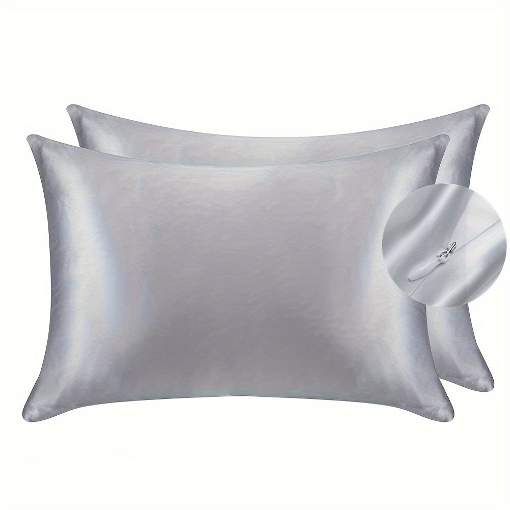 2pcs Luxury Polyester Pillowcase with Zipper close