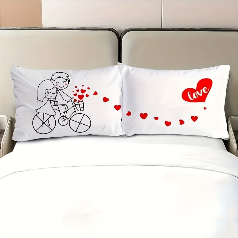 2pcs Ties Us Together Couple Pillowcases-Gifts for Him, Boyfriend, Husband, Anniversary, Christmas, Engagement, Gifts for Knitters, Halloween, Valentine Pillow Cover Romantic Home Decor