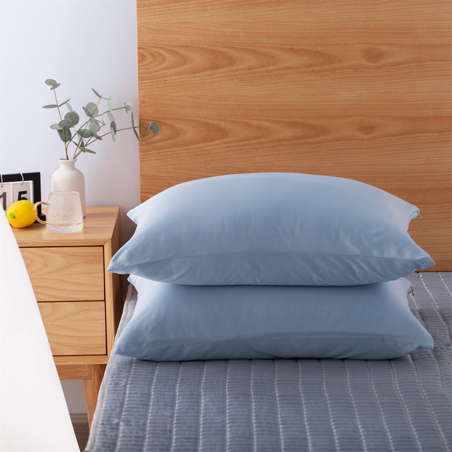 2pcs Cooling Pillowcase Set - Ultra-Soft, Moisture-Wicking & Hypoallergenic for Hair Pillow Covers - Hidden Zipper Closure Design - Ideal for Hot Sleepers in Summer Nights for Home, Guest Room, RV, Camper, Cabin, Travel and College Dorm Bedroom Decor and